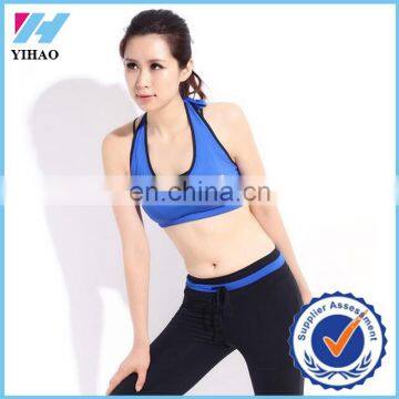 Yihao 2015 hot lady fitness yoga wear fancy bra and panty set yoga clothing high quality yoga wear ladies sports bra wholesale