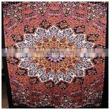 Indian mandala tapestry twin size cotton bedspread indian bedsheet RR