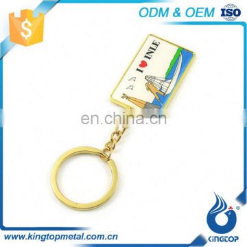 Plain Tourism Souvenir Building High Quality Custom Shaped Metal Key Charm Keyholder Keychain