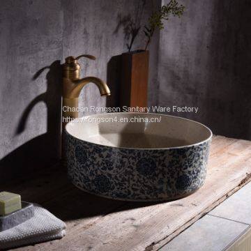 Chinese manufacturers bathroom round shape ceramic wash basin with high quality