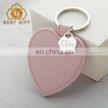 Creative Special Wedding Souvenir Heart Shape Leather Keyring