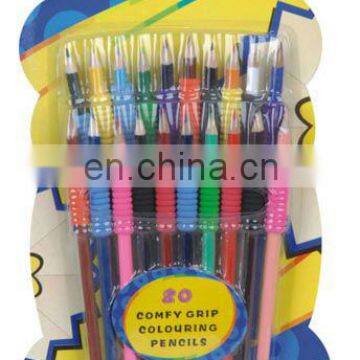 20 Pcs Color Wood Lead Pencil With Grip