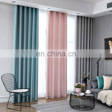 Thick Cotton and Linen Customized Star Design Jacquard Curtains Blackout