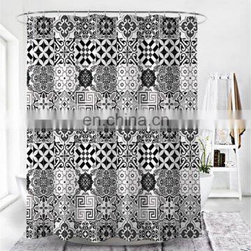 Bohemian Style Custom Pattern Printed Shower Curtain Polyester Waterproof Shower curtain