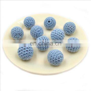 Wholesale bpa free teething food grade beech wooden crochet beads for baby