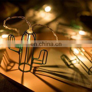 Quality Led Metal Iron Green Mini Cactus String Lights Garden Decorative Indoor Party Wedding Waterproof Fairy Strip Light photo-5