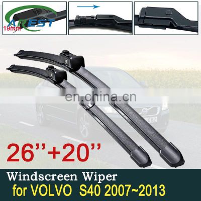 for Volvo S40 2007~2013 Car Wiper Blades Front Windscreen Windshield Wipers Car Accessories Stickers 2008 2009 2010 2011 2012