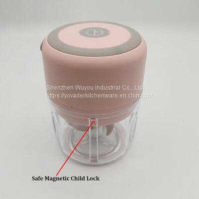 250ml Pink Garlic Chopper Electric Mini Garlic Chopper Garlic Cutter Garlic Masher Garlic Press Mincer Pepper Chili Vegetable Nuts Meat Grinder Food Processor Mincer Blender Mixer photo-2