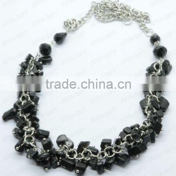 Obsidian Chip Gemstone Chain Necklace