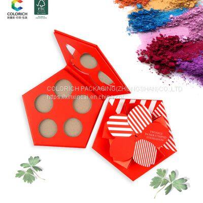 Chrome eyeshadow palette custom logo empty magnetic eyeshadow folding packaging case wholesale private label eyeshadow palette