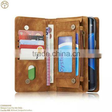 CASEME newest model CaseMe-ip6-008 with 13 card slots +1 photo frame wallet flip cases for iphone 6/6s 4.7", 5.5"