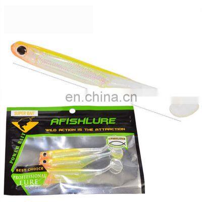 Amazon 3pcs/lot 5g 105mm T Tail Soft Fish Swim Baits Plastic Artificial PVC Soft Lures Fish 3D Rainbow Hollow Fish Bait