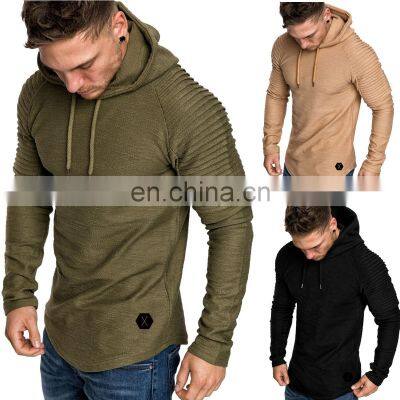 A drop shipping custom men's fashion hot sale spring and autumn long-sleeved casual sports hooded pullover top crop