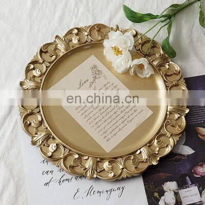 Home Decor Antique Vintage Rustic Retro Living Room Gold Plastic Tray Accessories Luxury Other Home Decor Decoration For Home