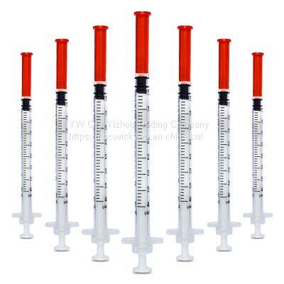 High Quality and Best Price CE ISO OEM 0.5ml 1ml plastic insulin syringe needle and syringe sizes