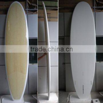 10'6" stand up paddle board with bamboo deck white bottom transparent SUP