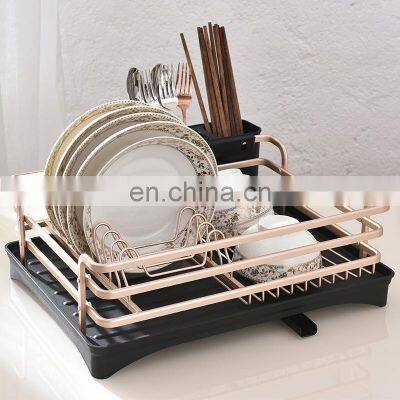 Aluminum Drying Dish Rack and Drain Board with Utensil Holder Dish Drying Rack Aluminium Dish Drying Rack