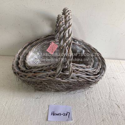 Flower Garden Basket Elm Woven Plant Basket New Design