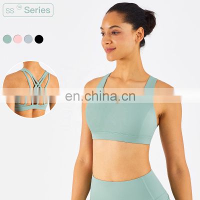 Backless High Impact Gym Sports Bras Women High Quality Shockproof Yoga Breathable Crop Tops