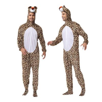 Popular Halloween cosplay leopard jumpsuit set for funny parties, stage role-playing costumes in stock