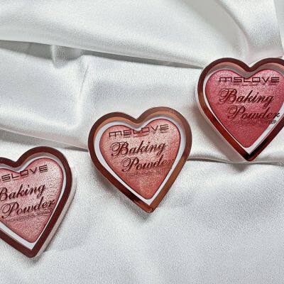 Hot Sale Red Cheeks With Glossy Powder OEM Love Heart Face Blusher Palette With High Lighter High Quality photo-4