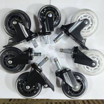 Universal Wheel Factory Direct Sales 2-inch 2.5-inch 3-inch 4-inch Furniture With Brake Mute Caster Rubber pu Transparent Wheel photo-4