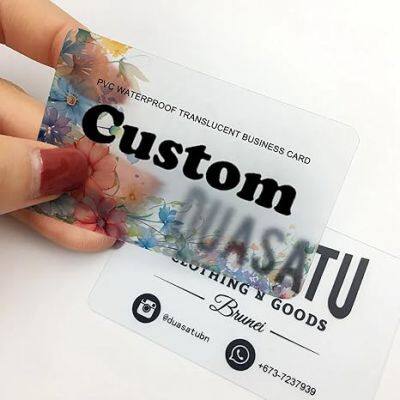 Custom Frosted Translucent PVC Business Cards, Semi-clear Plastic Business Cards, High-definition Printed Business Cards, Custom photo-3