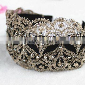 Fabric Lace Wide Fashion Headband Hairband Delicate Women Hair Accessories photo-2