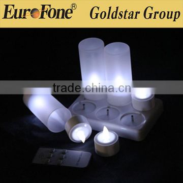 2016 new style Remote control rechargeable led cold white tealight candles CL213806RCW