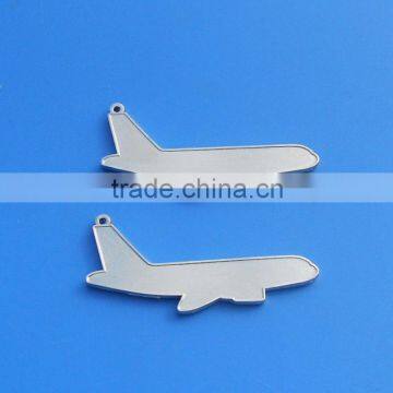 China high quality custom/oem stamping airplane shape blank jewelry tags