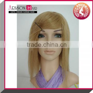 Popular blonde 100% european hair silk top lace wig