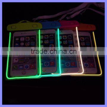 Lanyard and Luminous 4.5-6'' PVC Waterproof Bag Underwater Pouch Dirt Proof Durable Case Cover For iphone 6 plus For Samsung
