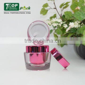 China Manufacturer 15g 30g 50g Metallized Red Plastic Jar for Facial Cream Eye Cream
