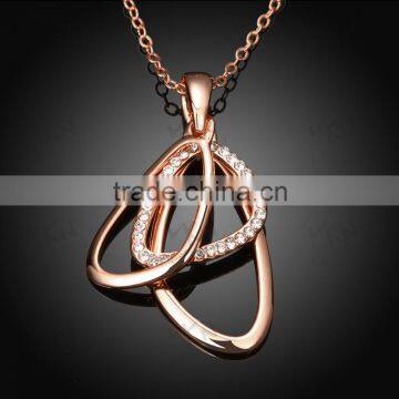 stylish unique geometric oval necklace rose gold plated