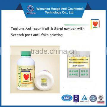 Anti-fake label printing,medicine product label,hologram label