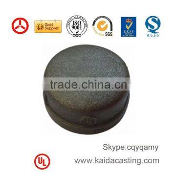 ISO,SGS black cast iron pipe end cap 300