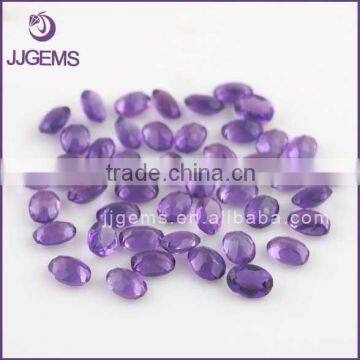 Small size oval loose synthetic quartz gemstone amethyst stone price