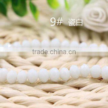 Solid Jade White 2mm to 12mm AAA Quality Wholesales Fashion Loose Crystal Facted Roundelles Glass Beads for Jewelry Cheapest