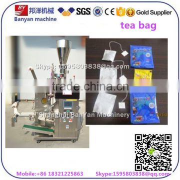 Full Automatic double bag tea packaging machine with cotton thread and tag