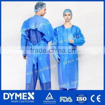 Nonwoven Disposable Blue CPE Isolation Gowns /Thumb Loop/ Over Back