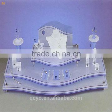 QCY-NEC-6 high quality customized acrylic necklace display rack