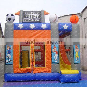 Custom x bouncers, giant inflatable bouncer with basketball hoop