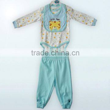 newborn baby suit long sleeve 100% cotton 3pcs baby babies clothes