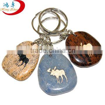 Lucky gemstone pendant key chain