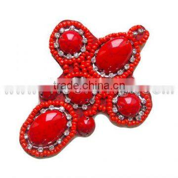 red beaded appliques for shoes WPH-956