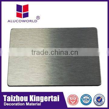 aluminium brushed silver wall plate /decorative brushed silver acp boards Aluminum composite panel(ACP)