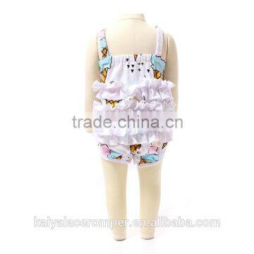 Kids Clothing Wholesale High Quality Cotton Ice Cream Ruffle Romper photo-3
