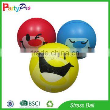 Partypro Zhejiang Factory Hottest Soft Ball Custom Logo PU Material Stress Round Ball With Smile photo-2