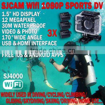 SJCAM SJ4000 WIFI 1080p Helmet Action DV 3X Battery IOS Android Sports Camera photo-2