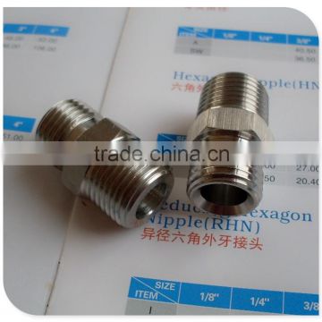 Hex Double Threaded pipe nipple NPT M Stainless steel 3/4"